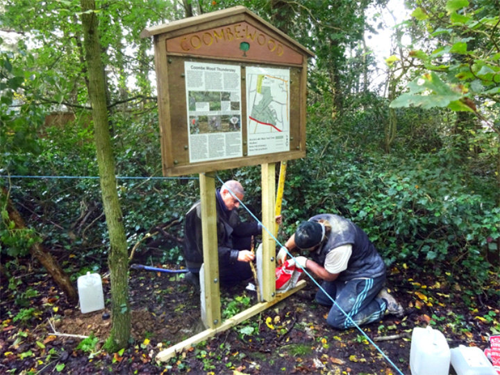 Erecting the Notice Board